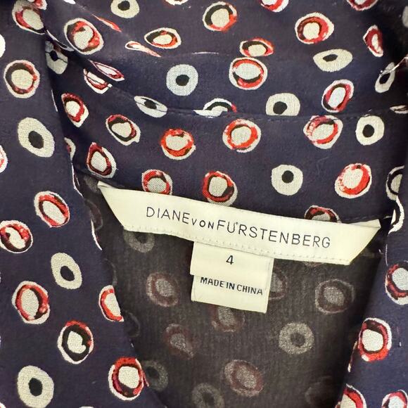 Diane von Furstenberg Ariella Jumpsuit Polka Dot Pleated Silk 4 - Picture 4 of 14